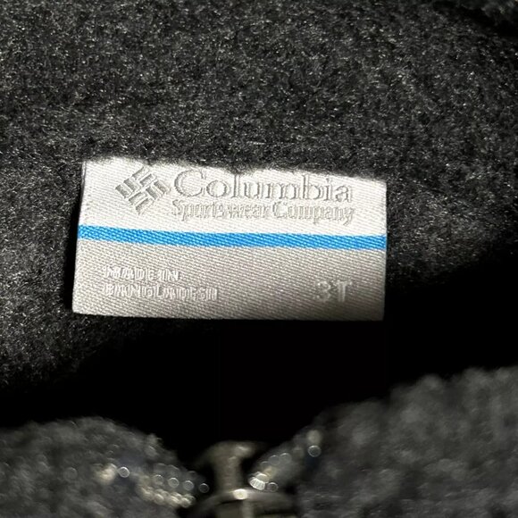 Columbia Toddler Boy's Full Zip Fleece Jacket Size 3T Dark Gray Warm & Cozy - Picture 4 of 5